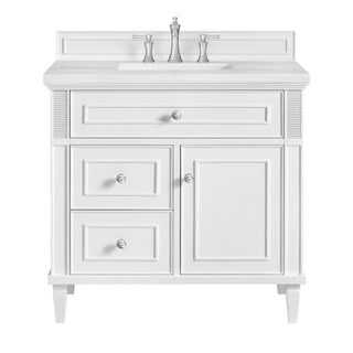 36 Inch Lorelai Freestanding Vanity in Bright White / Arctic Fall Top