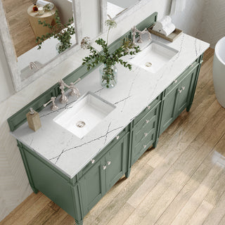 72 Inch Brittany Freestanding Vanity in Smokey Celadon / Ethereal Noctis Top