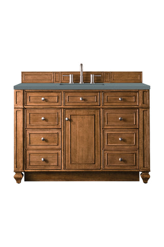 48 Inch Bristol Freestanding Vanity in Saddle Brown / Cala Blue Top
