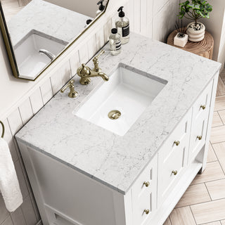 36 Inch Breckenridge Freestanding Vanity in Bright White / Arctic Fall Top