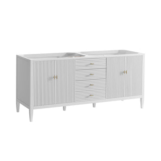 72 Inch Myrrin Freestanding Vanity in Bright White / Parisien Bleu Top
