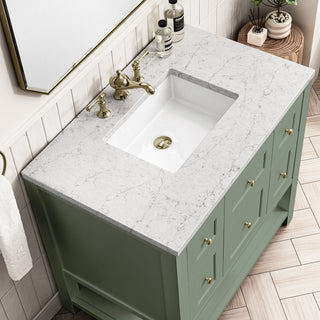 36 Inch Breckenridge Freestanding Vanity in Smokey Celadon / Arctic Fall Top