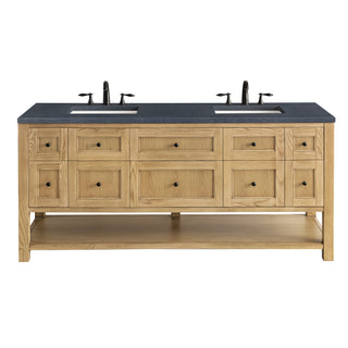 72 Inch Breckenridge Freestanding Vanity in Light Natural Oak / Charcoal Soapstone Top