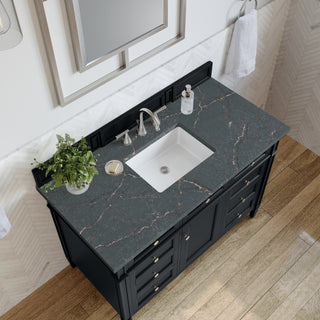 48 Inch Brittany Freestanding Vanity in Black Onyx / Parisien Bleu Top