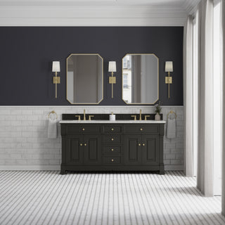 72 Inch Brookfield Freestanding Vanity in Black Onyx / Eternal Jasmine Pearl Top