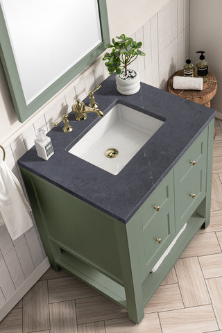 30 Inch Breckenridge Freestanding Vanity in Smokey Celadon / Charcoal Soapstone Top