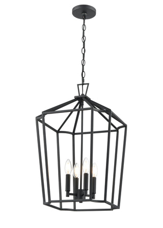 Hylena 15" Wide 4-Light Pendant - Textured Black