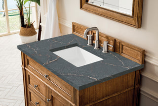 36 Inch Brittany Freestanding Vanity in Saddle Brown / Parisien Bleu Top