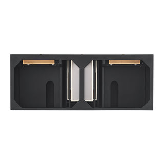 60 Inch Lorelai Freestanding Vanity in Black Onyx / White Zeus Top