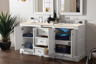 73.25 Inch De Soto Freestanding Vanity in Bright White / Eternal Marfil Top