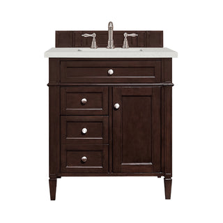 30 Inch Brittany Freestanding Vanity in Burnished Mahogany / Lime Delight Top