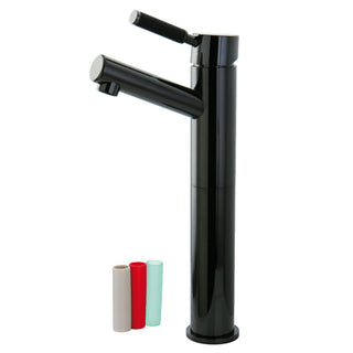 Water Onyx Vessel Faucet in Black Stainless Steel