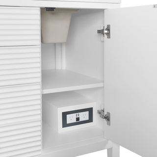 60 Inch Myrrin Freestanding Vanity in Bright White / White Zeus Top