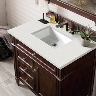36 Inch Brittany Freestanding Vanity in Burnished Mahogany / Lime Delight Top