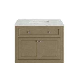 36 Inch Chicago Freestanding Vanity in Walnut Whisper / Ethereal Noctis Top
