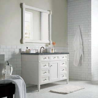 48 Inch Brittany Freestanding Vanity in Bright White / Parisien Bleu Top