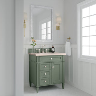 30 Inch Brittany Freestanding Vanity in Smokey Celadon / Eternal Marfil Top