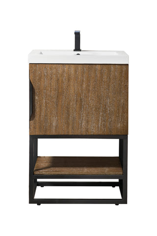 23.625 Inch Columbia Freestanding Vanity in Latte Oak / White Glossy Top