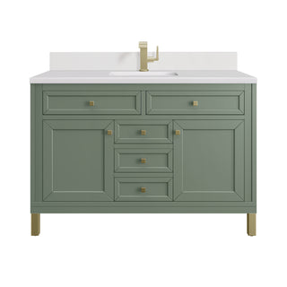 48 Inch Chicago Freestanding Vanity in Smokey Celadon / White Zeus Top