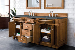 72 Inch Bristol Freestanding Vanity in Saddle Brown / Parisien Bleu Top