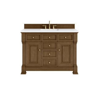 48 Inch Brookfield Freestanding Vanity in Honey Oak / White Zeus Top