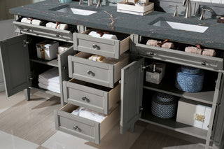 72 Inch Brittany Freestanding Vanity in Urban Gray / Parisien Bleu Top
