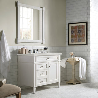36 Inch Brittany Freestanding Vanity in Bright White / Lime Delight Top