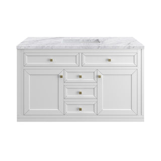 48 Inch Chicago Freestanding Vanity in Glossy White / Carrara White Top