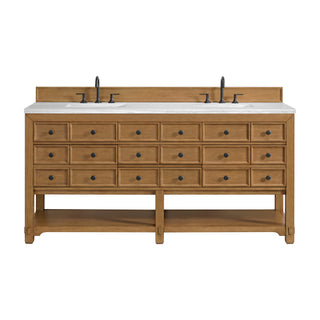 72 Inch Malibu Freestanding Vanity in Amber Birch / Arctic Fall Top