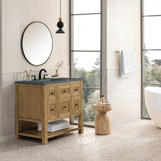 36 Inch Breckenridge Freestanding Vanity in Light Natural Oak / Parisien Bleu Top