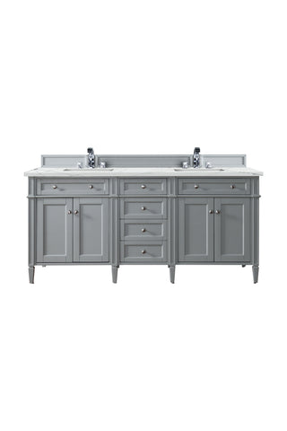 72 Inch Brittany Freestanding Vanity in Urban Gray / Ethereal Noctis Top