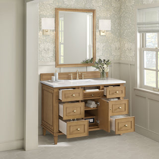 48 Inch Lorelai Freestanding Vanity in Light Natural Oak / White Zeus Top
