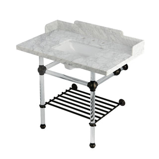 Pemberton 36 Inch Console Sink in Carrara Marble
