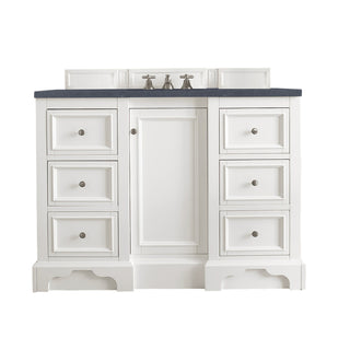 49.25 Inch De Soto Freestanding Vanity in Bright White / Charcoal Soapstone Top
