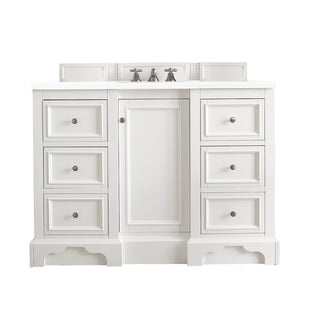 49.25 Inch De Soto Freestanding Vanity in Bright White / White Zeus Top
