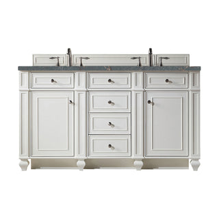 60 Inch Bristol Freestanding Vanity in Bright White / Parisien Bleu Top