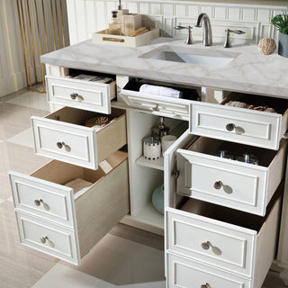 48 Inch Bristol Freestanding Vanity in Bright White / Victorian Silver Top