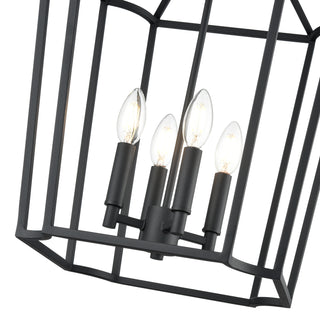 Hylena 15" Wide 4-Light Pendant - Textured Black