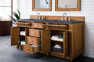 72 Inch Bristol Freestanding Vanity in Saddle Brown / Charcoal Soapstone Top