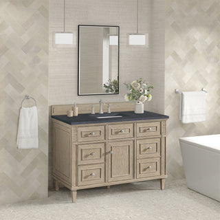 48 Inch Lorelai Freestanding Vanity in Whitewashed Oak / Charcoal Soapstone Top