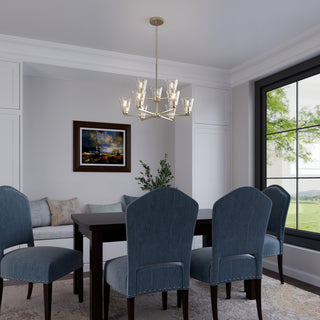 Strayhan 28.5" 9-Light Chandelier - Modern Gold