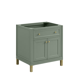 30 Inch Chicago Freestanding Vanity in Smokey Celadon / Charcoal Soapstone Top