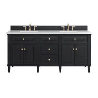 72 Inch Lorelai Freestanding Vanity in Black Onyx / White Zeus Top