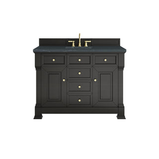 48 Inch Brookfield Freestanding Vanity in Black Onyx / Charcoal Soapstone Top
