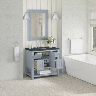 36 Inch Breckenridge Freestanding Vanity in Serenity Blue / Charcoal Soapstone Top