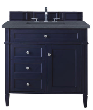 36 Inch Brittany Freestanding Vanity in Victory Blue / Charcoal Soapstone Top