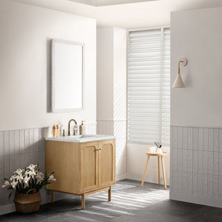 30 Inch Laurent Dual Mount Vanity in Light Natural Oak / Ethereal Noctis Top