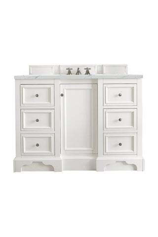 49.25 Inch De Soto Freestanding Vanity in Bright White / Ethereal Noctis Top