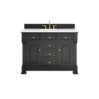 48 Inch Brookfield Freestanding Vanity in Black Onyx / White Zeus Top