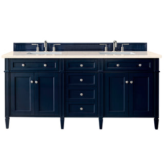 72 Inch Brittany Freestanding Vanity in Victory Blue / Eternal Marfil Top